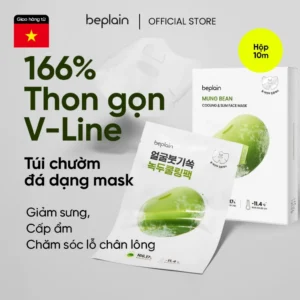 Mặt nạ giấy BEPLAIN Mung Bean Cooling Mask 20ml x10 – làm mát, cấp ẩm và hỗ trợ giảm sưng