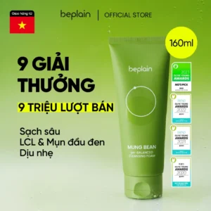 Sữa rửa mặt BEPLAIN Mung Bean pH-Balanced Cleansing Foam 160ml – làm sạch dịu nhẹ, cân bằng pH