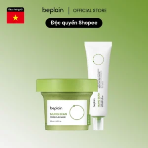 Bộ chăm sóc da BEPLAIN Mung Bean Pore Clay Mask 120ml & Pore Tight-Up Soothing Cream 60ml – làm sạch và dưỡng ẩm da