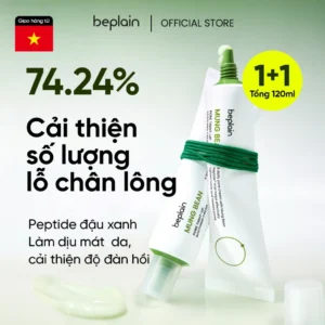 Kem dưỡng BEPLAIN Mung Bean Pore Tight-Up Soothing Cream 60ml – hỗ trợ độ đàn hồi và chăm sóc lỗ chân lông