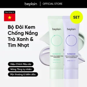 Bộ kem chống nắng BEPLAIN Sunmuse Tone Up & Correcting Matte 50ml & Mild Green 50ml – bảo vệ da và hiệu chỉnh sắc da