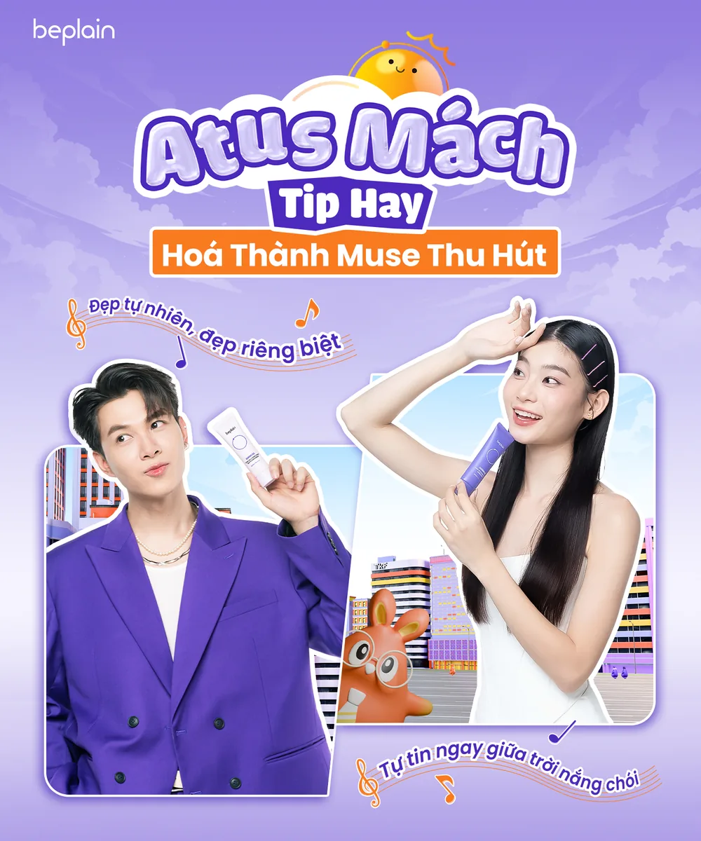 Atus mách tip hóa thành Muse thu hút cùng kem chống nắng cà rốt tím BEPLAIN