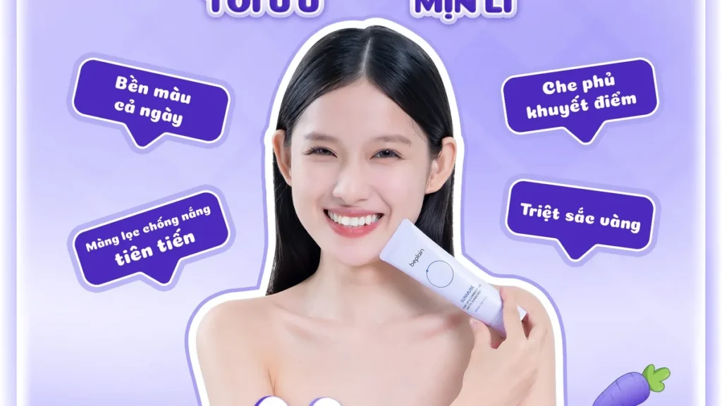 So sánh BEPLAIN tím nhạt và tím đậm – kem chống nắng cà rốt tím nâng tone trắng hồng