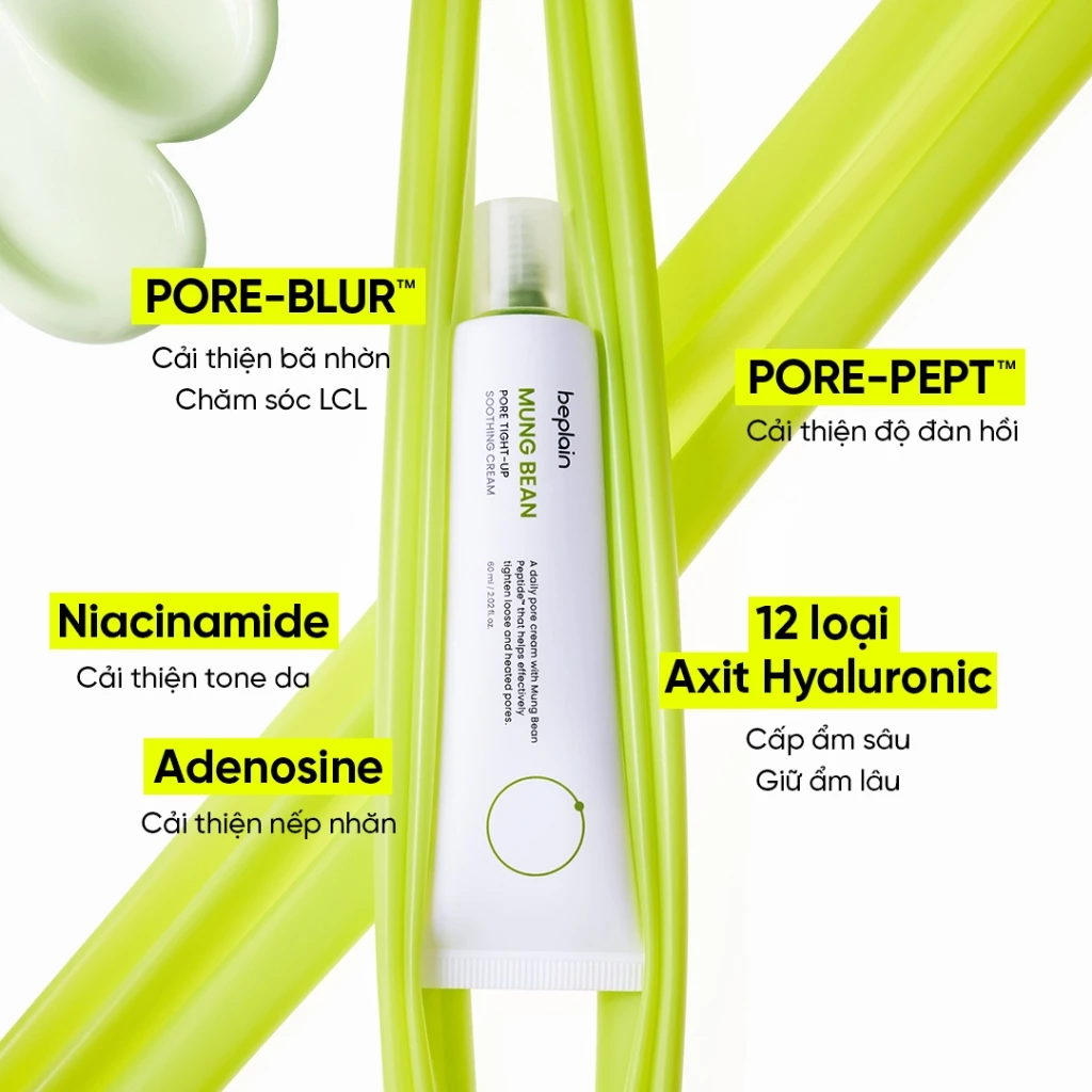 BEPLAIN Cica PDRN Skin Booster Serum & Mung Bean Pore Tight-Up Soothing Cream hình ảnh thực tế