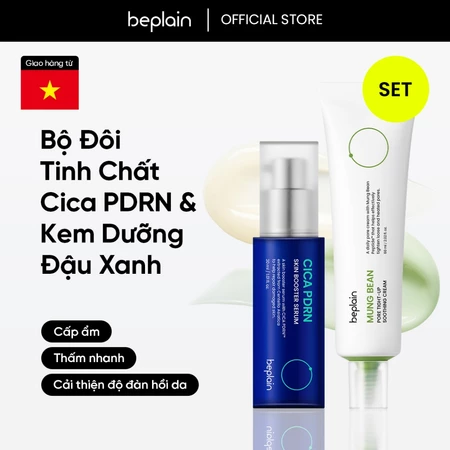 BEPLAIN Cica PDRN Skin Booster Serum & Mung Bean Pore Tight-Up Soothing Cream hình ảnh tổng quan